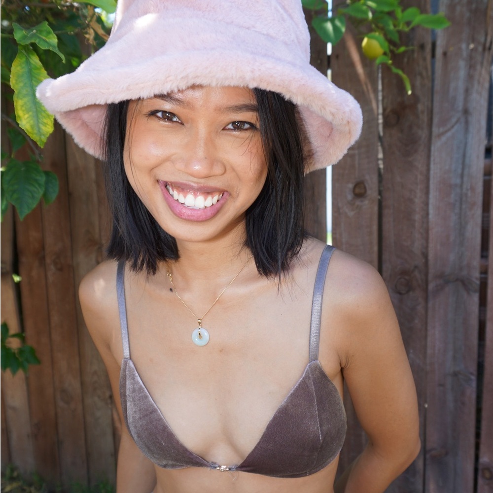 Velvet Triangle Bra Top